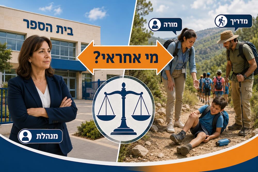 מה האחריות המשפטית של בית הספר בתאונה בטיול שנתי