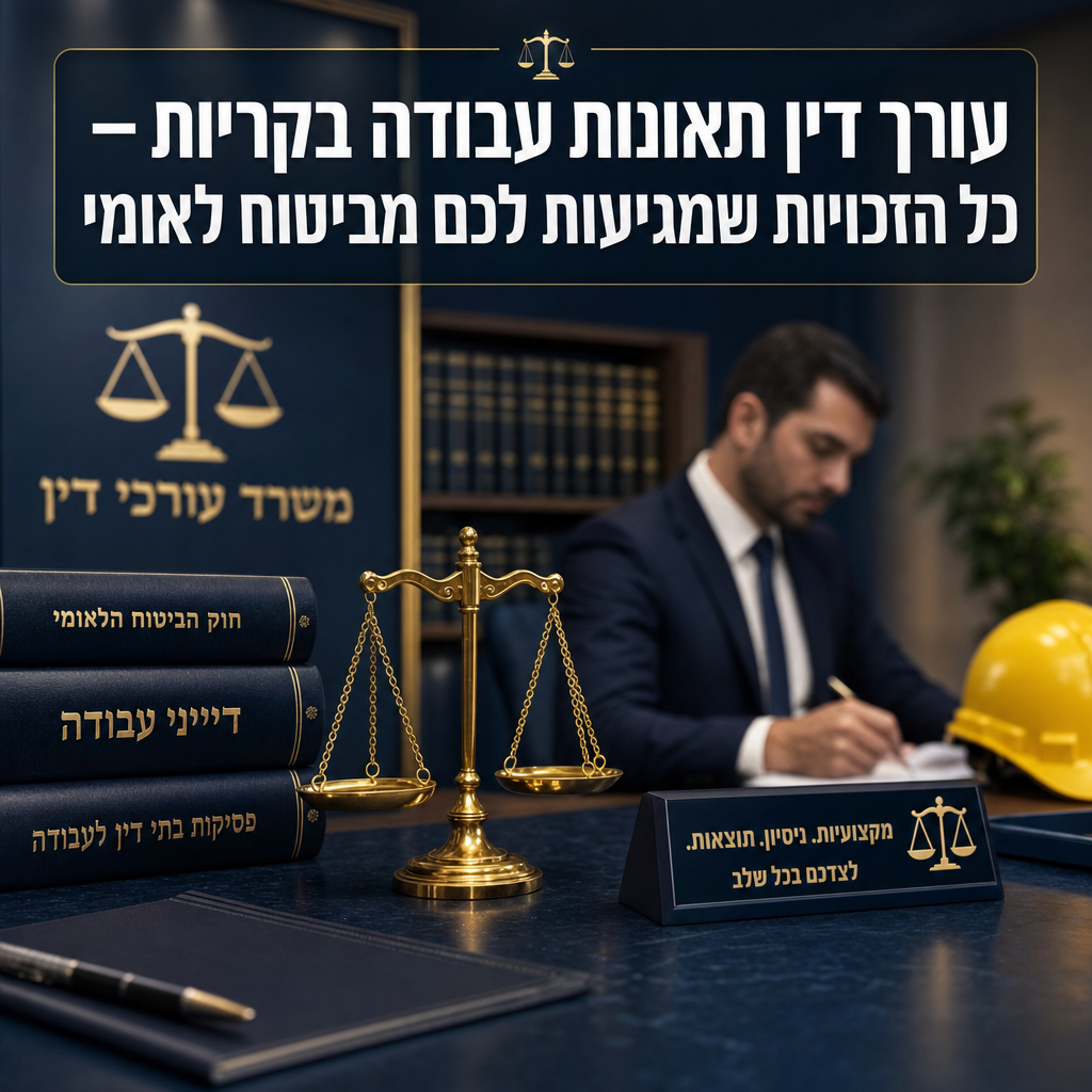 עורך דין תאונות עבודה בקריות מסייע לנפגע מול ביטוח לאומי