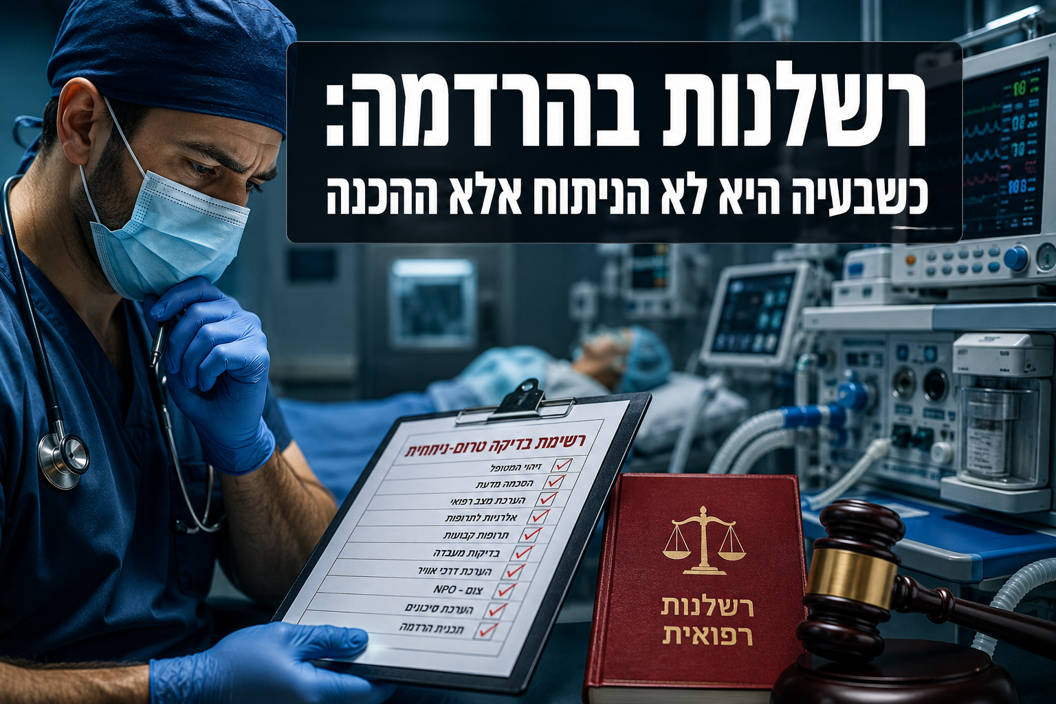 רשלנות בהרדמה כשהבעיה היא לא הניתוח אלא ההכנה