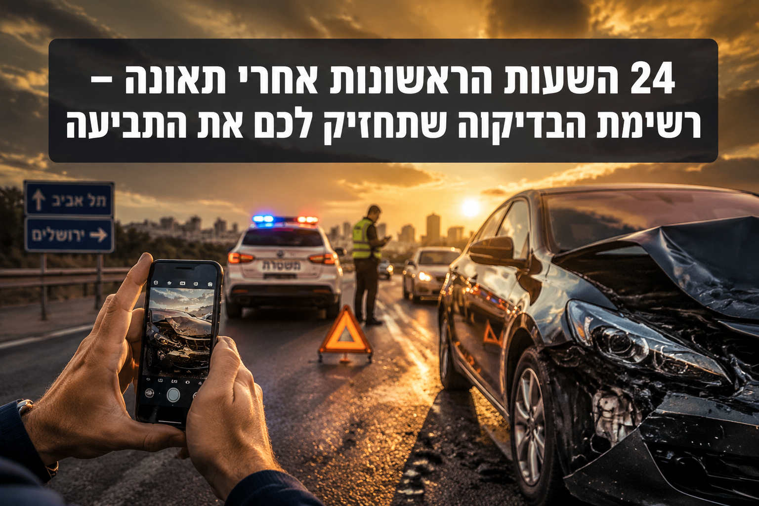 24 השעות הראשונות אחרי תאונה - רשימת הבדיקות שתחזיק לכם את התביעה