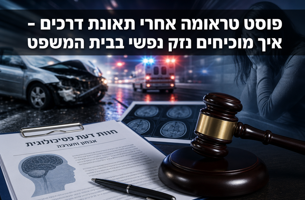 פוסט טראומה אחרי תאונת דרכים, איך מוכיחים נזק נפשי בבית המשפט