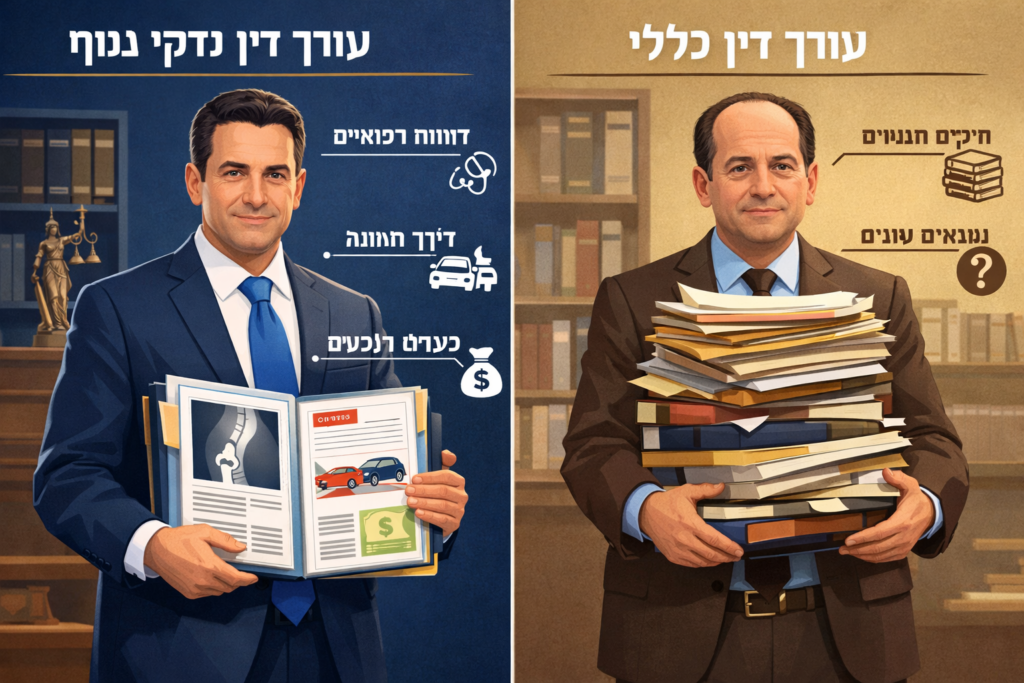 מה ההבדל בין עורך דין נזקי גוף לעורך דין כללי