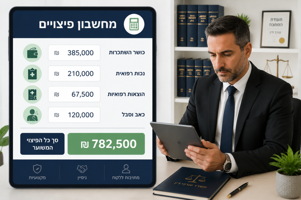 נקודות מפתח בחישוב פיצויים בתאונת דרכים