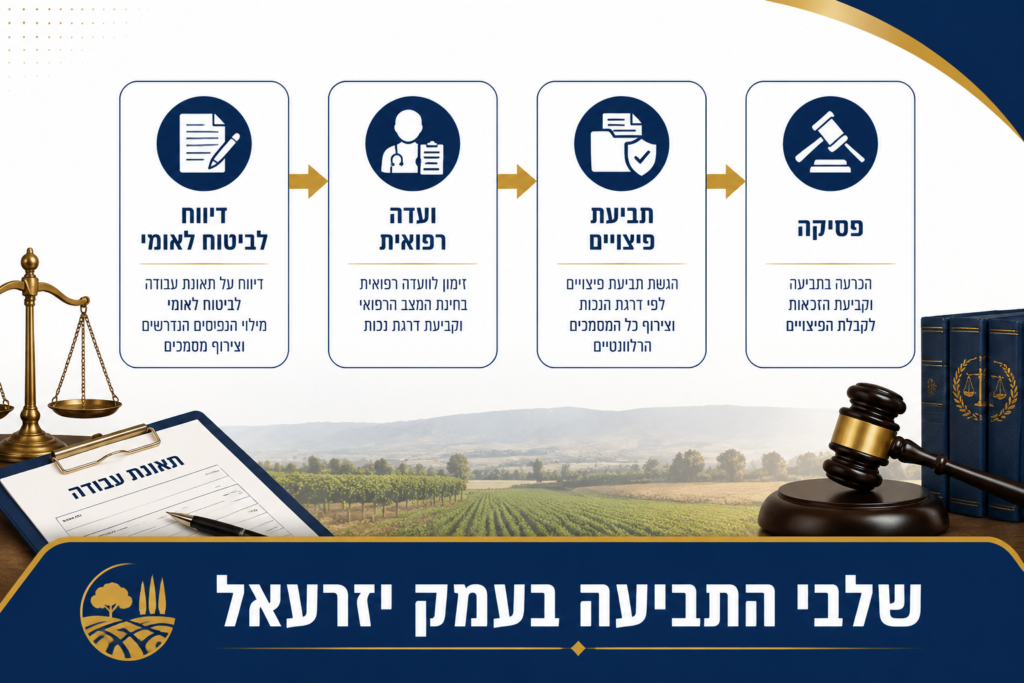 השלבים העיקריים בתהליך תביעת תאונת עבודה